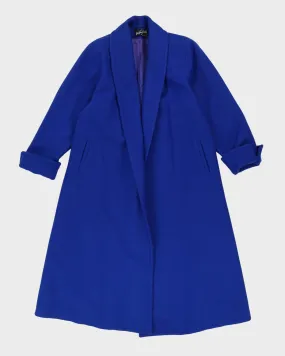 00s Blue Open-Style Overcoat - M