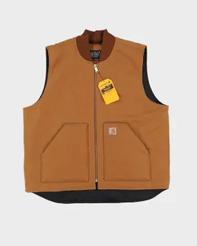 00s Carhartt Beige Workwear Gilet Deadstock With Tags - XL