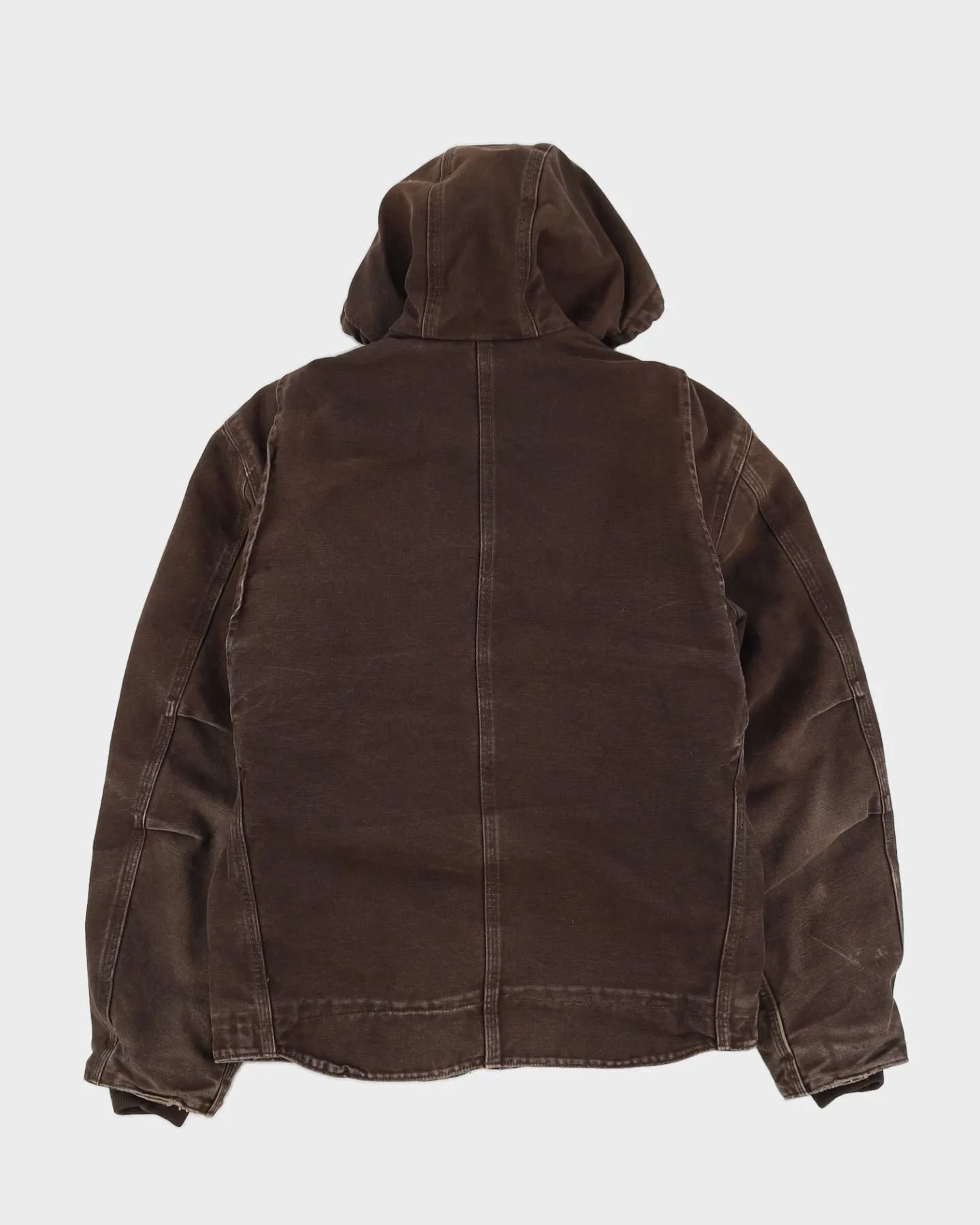 00s Carhartt Brown Workwear Hooded Fleece Lined Jacket - M