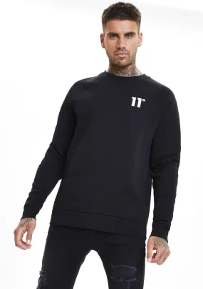 11 Degrees Core Crew Neck Sweater, Black