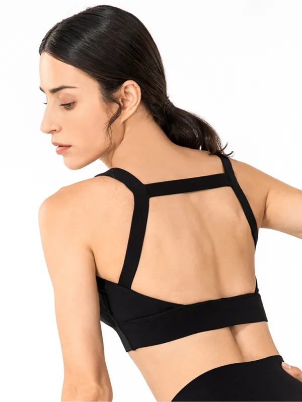 Anti-hunchback posture correction with chest pad sports bra fitness back yoga vest bra