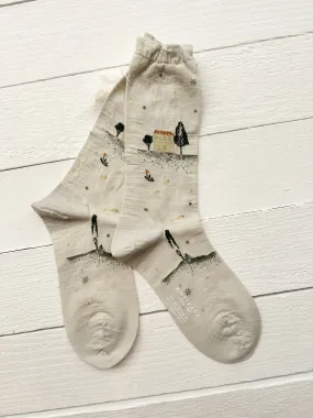 Antipast - Lakeside House Socks in White