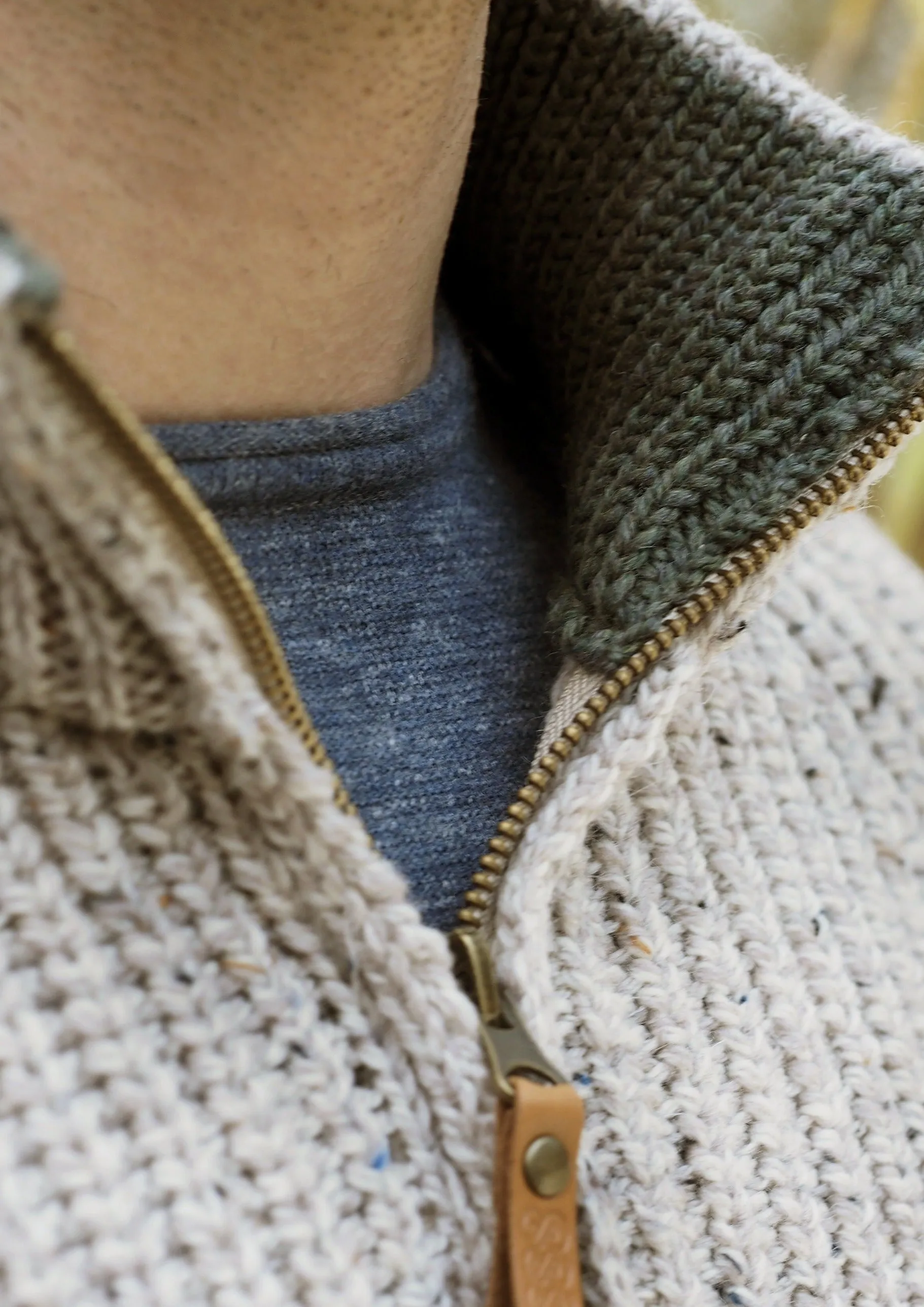 Aran Fisherman's 1/2 zip Sweater | Oatmeal