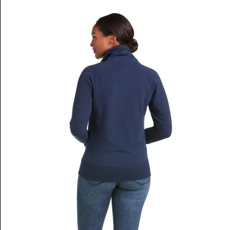 Ariat Ladies Team Logo Full Zip Sweatshirt Navy