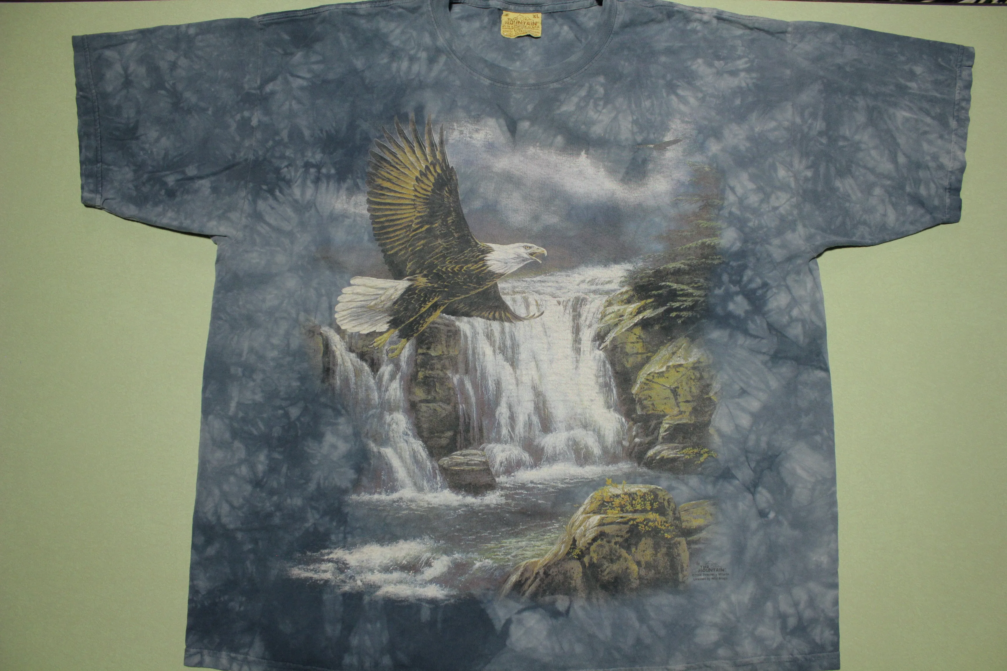 Bald Eagle Vintage Tie Dye 90's Big Print Mountain T-Shirt