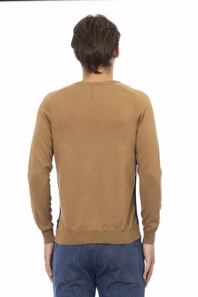 Baldinini Trend Brown Cotton Men Sweater