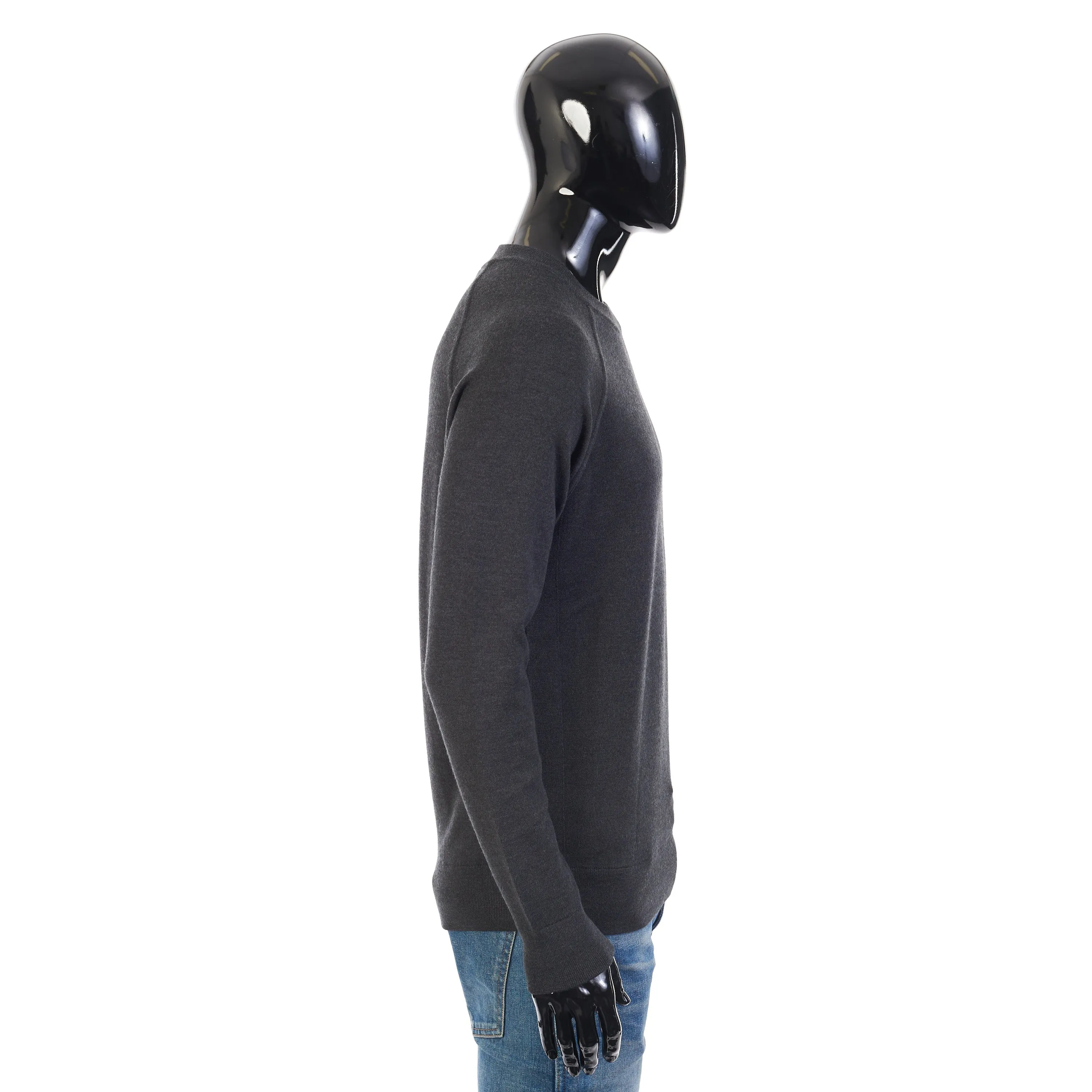 Balfour Crew Neck In Anthracite Gray Silk, Cashmere, Virgin Wool