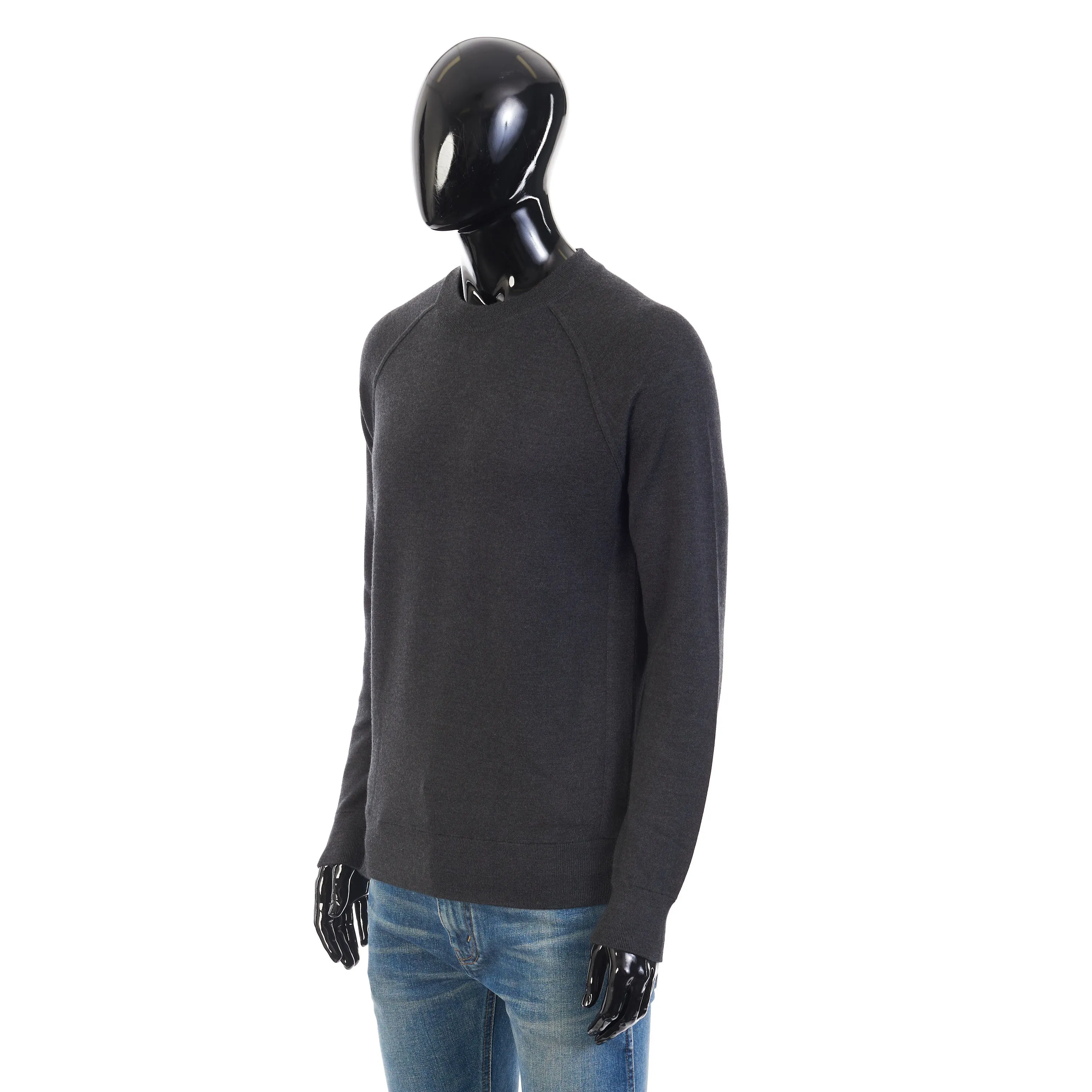 Balfour Crew Neck In Anthracite Gray Silk, Cashmere, Virgin Wool