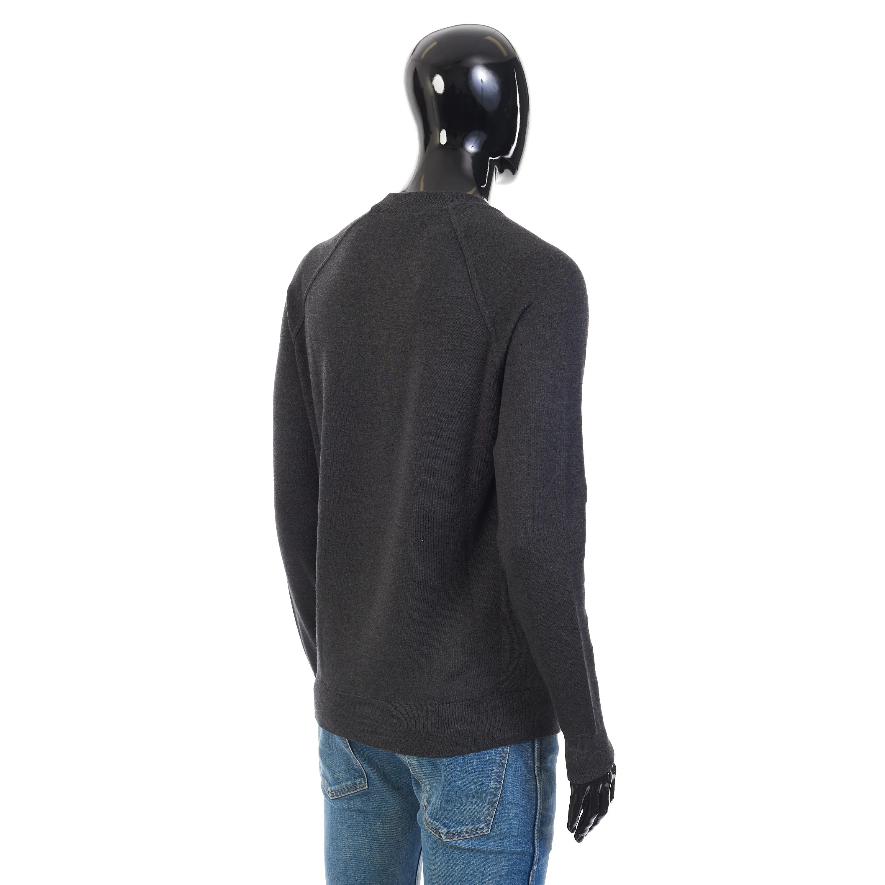 Balfour Crew Neck In Anthracite Gray Silk, Cashmere, Virgin Wool