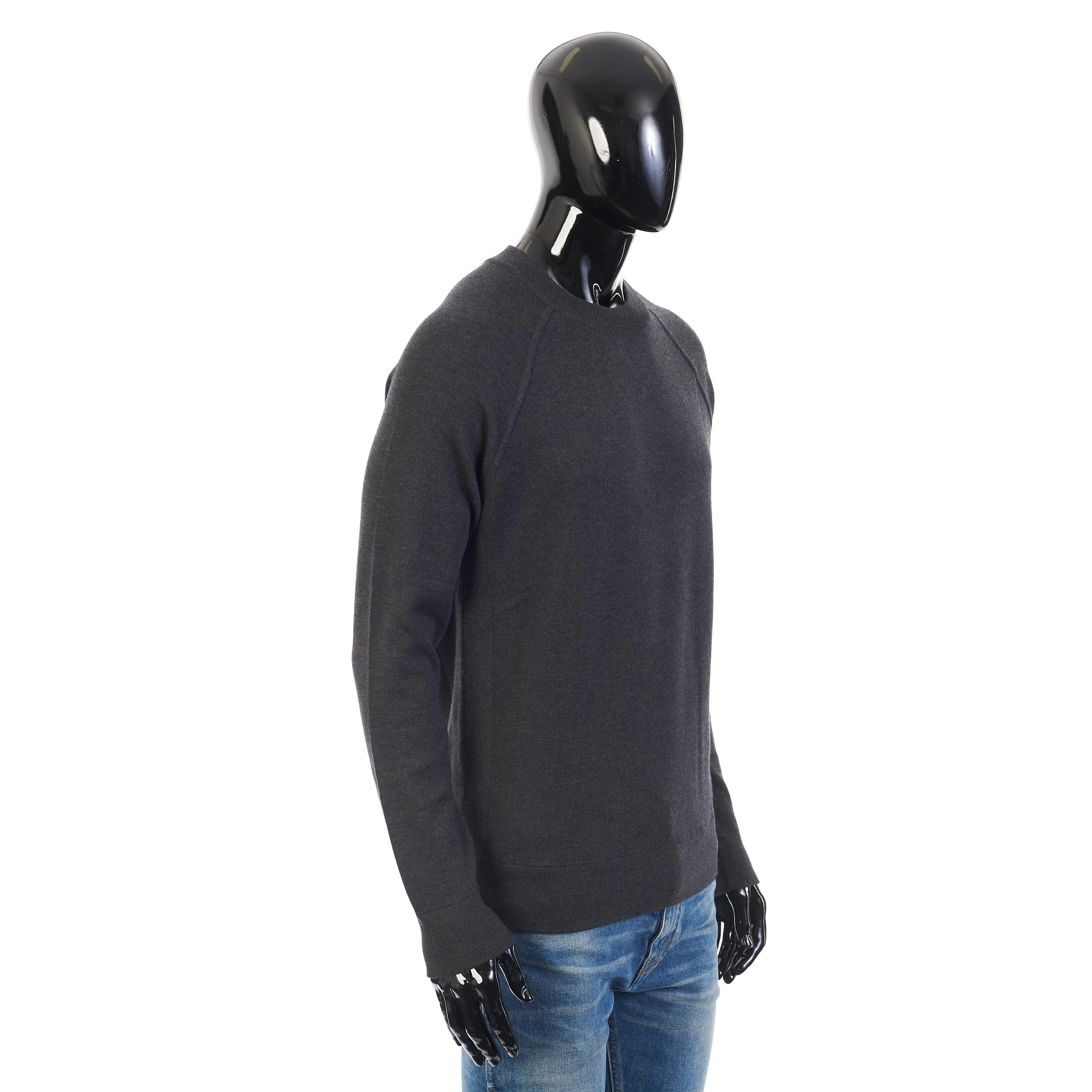 Balfour Crew Neck In Anthracite Gray Silk, Cashmere, Virgin Wool