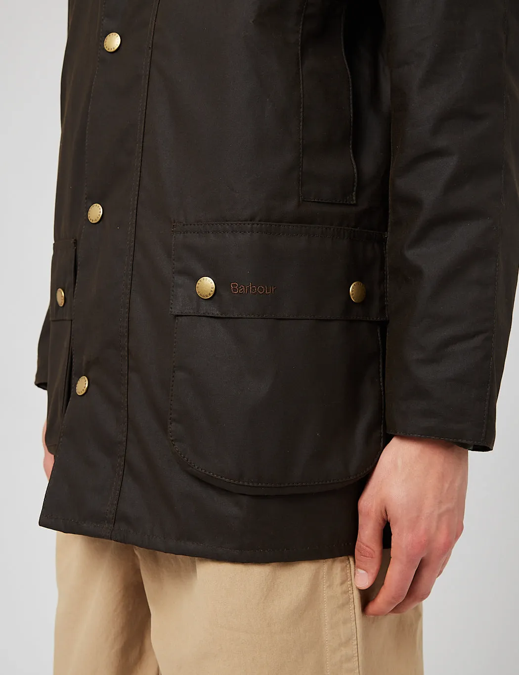 Barbour Beausby Wax Jacket - Olive Green