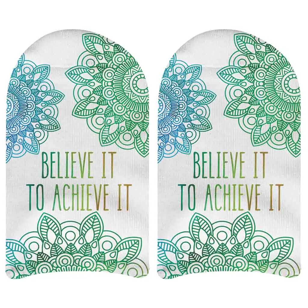 Believe It to Achieve It, Positive Affirmation No Show Socks