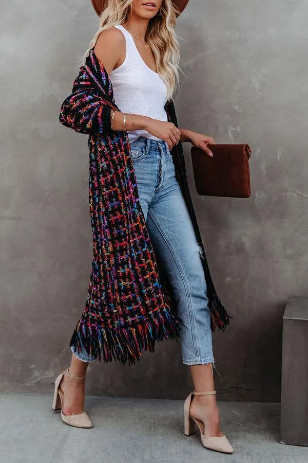 Best Version Fringe Knit Duster Cardigan