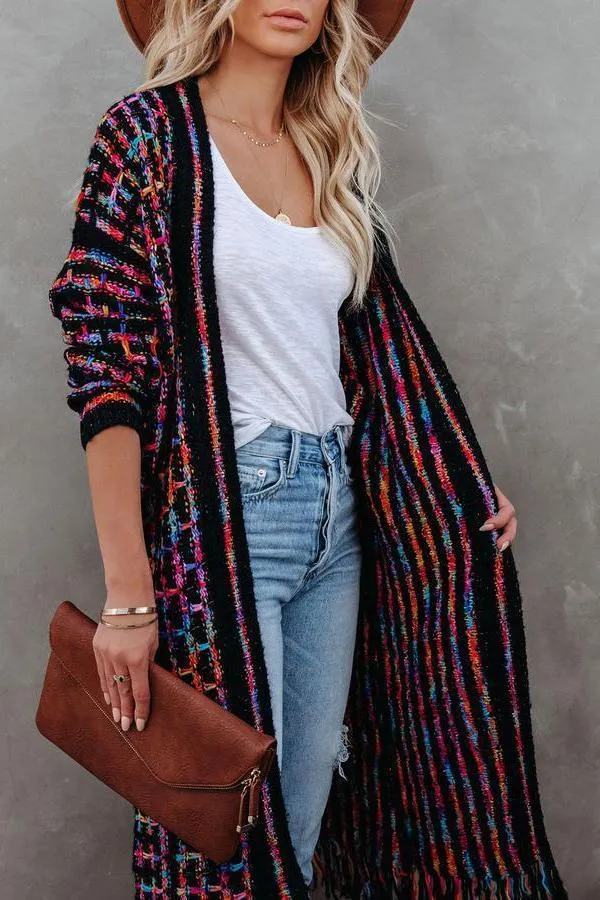 Best Version Fringe Knit Duster Cardigan