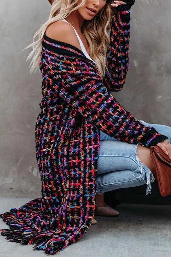 Best Version Fringe Knit Duster Cardigan