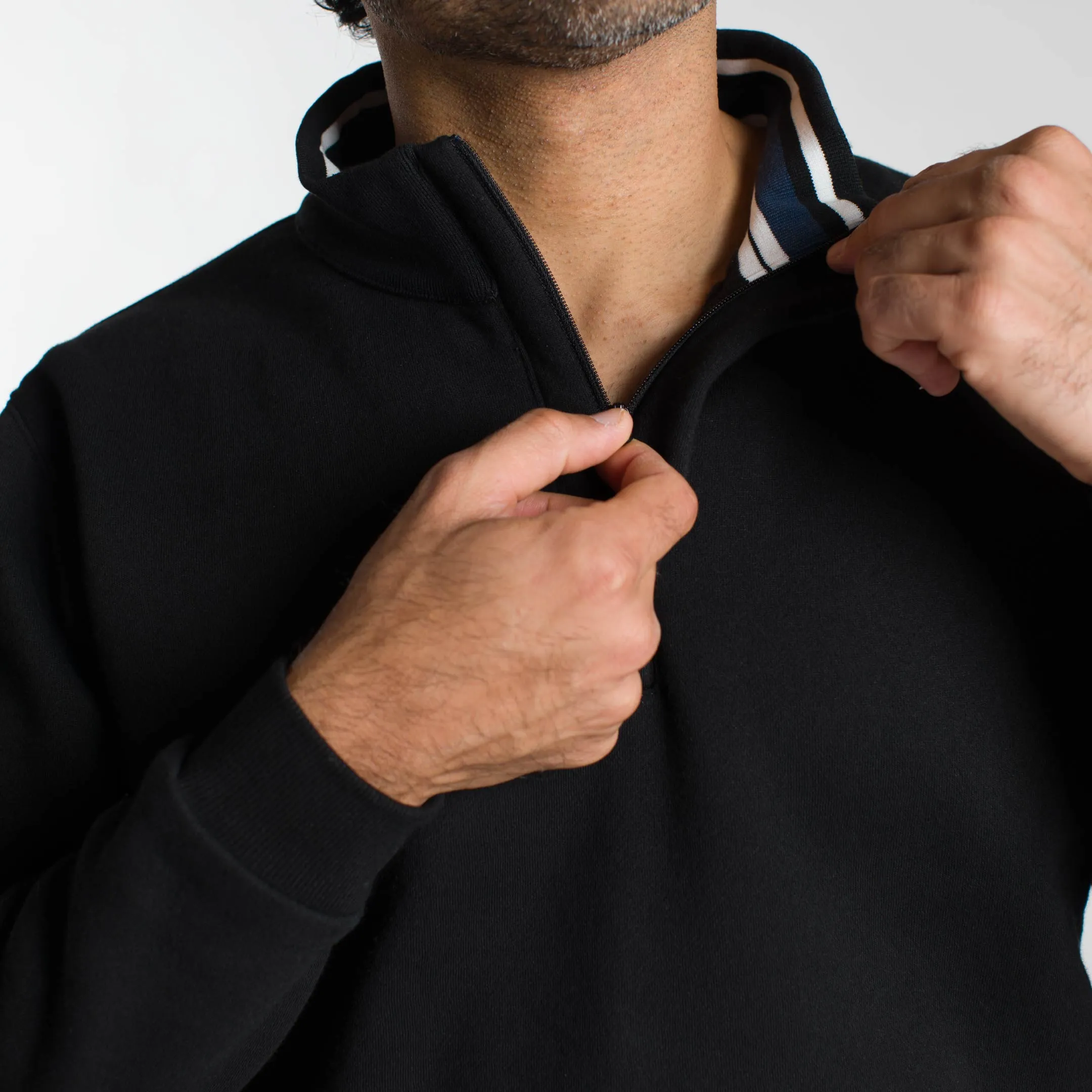 Black Quarter-Zip Sweatshirt