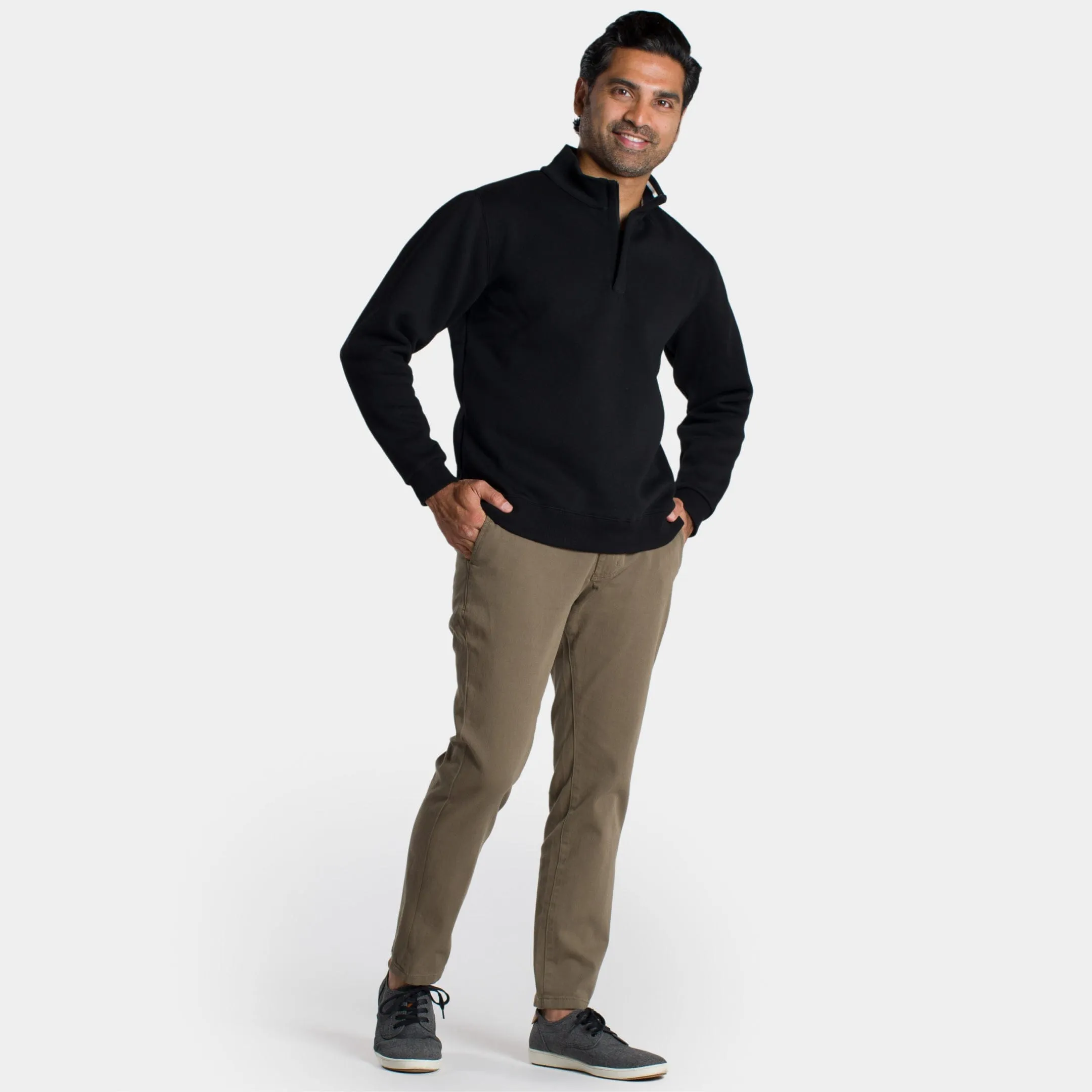 Black Quarter-Zip Sweatshirt