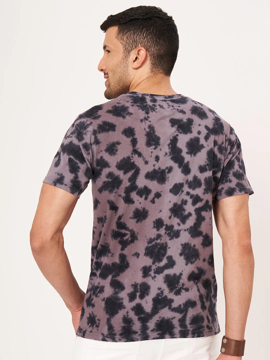 Black Tie-Dye Half Sleeve T-shirt