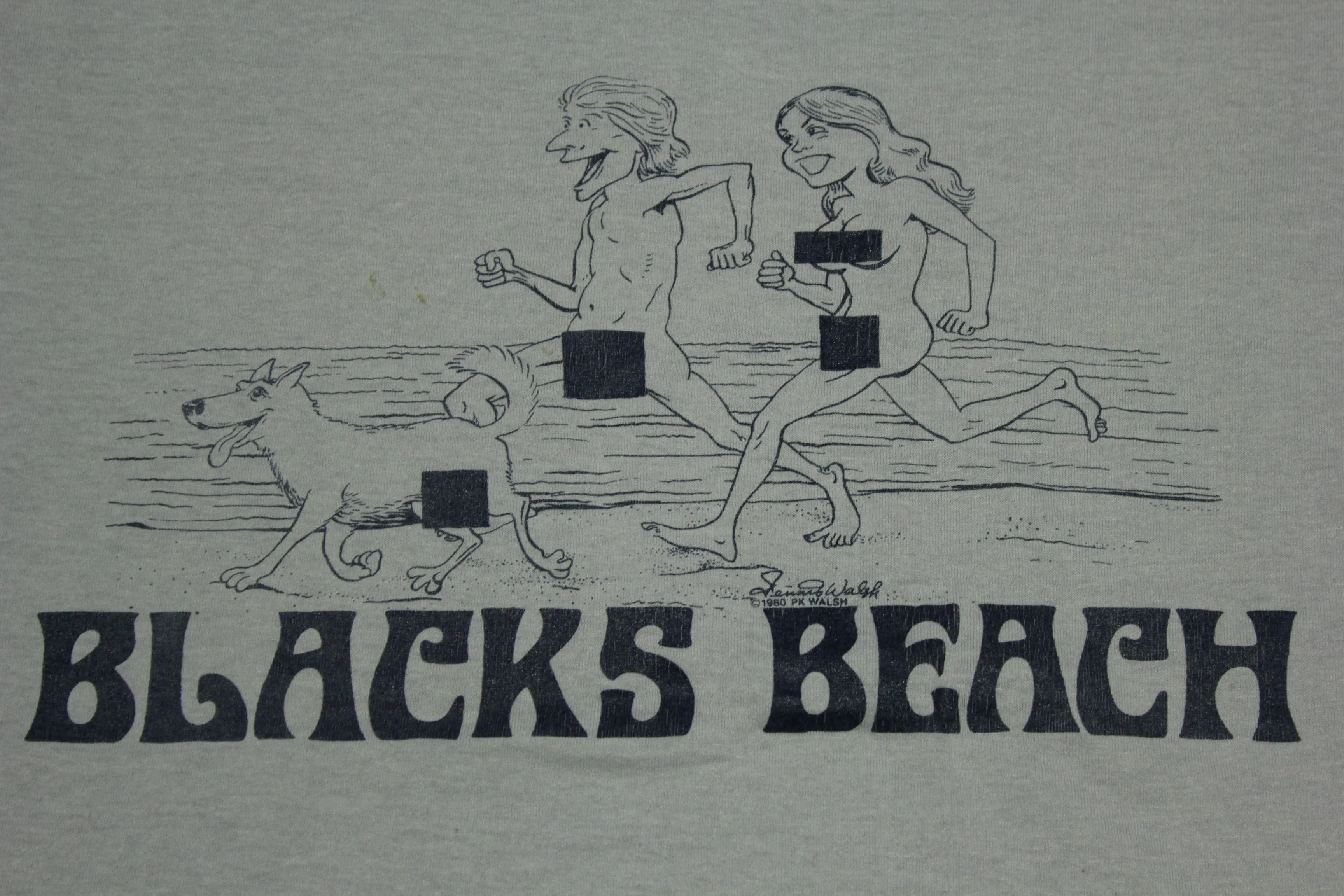 Blacks Beach Vintage 1980 Nudist Walsh Select-T USA T-Shirt