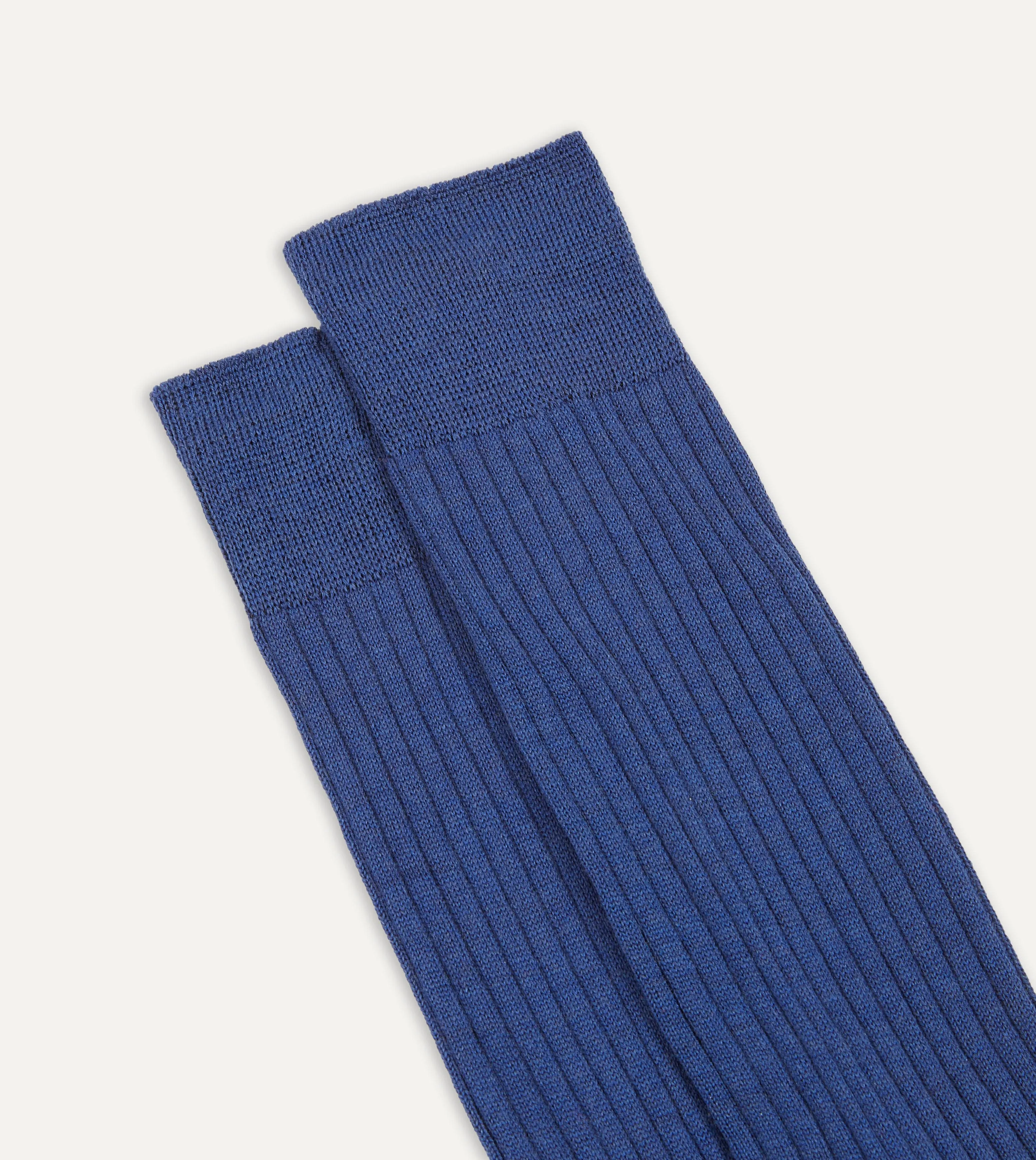 Blue Wool Mid-Calf Socks