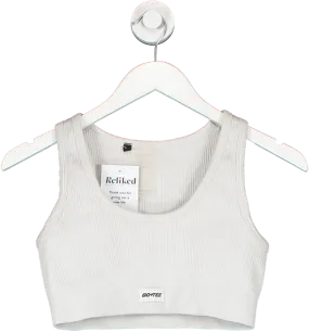 Bo   Tee White Ribbed Sports Bra UK S