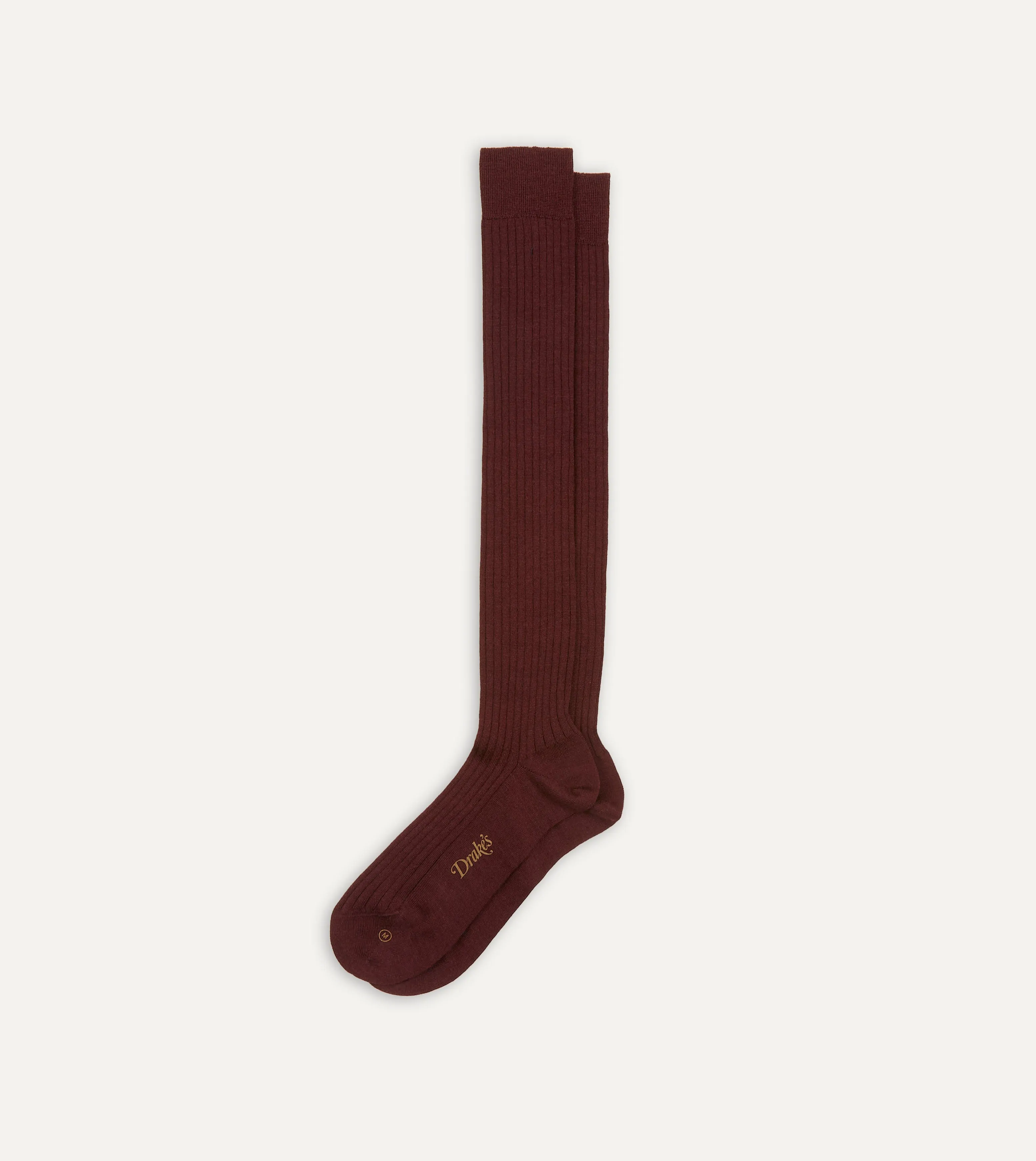 Burgundy Wool Over-The-Calf Socks