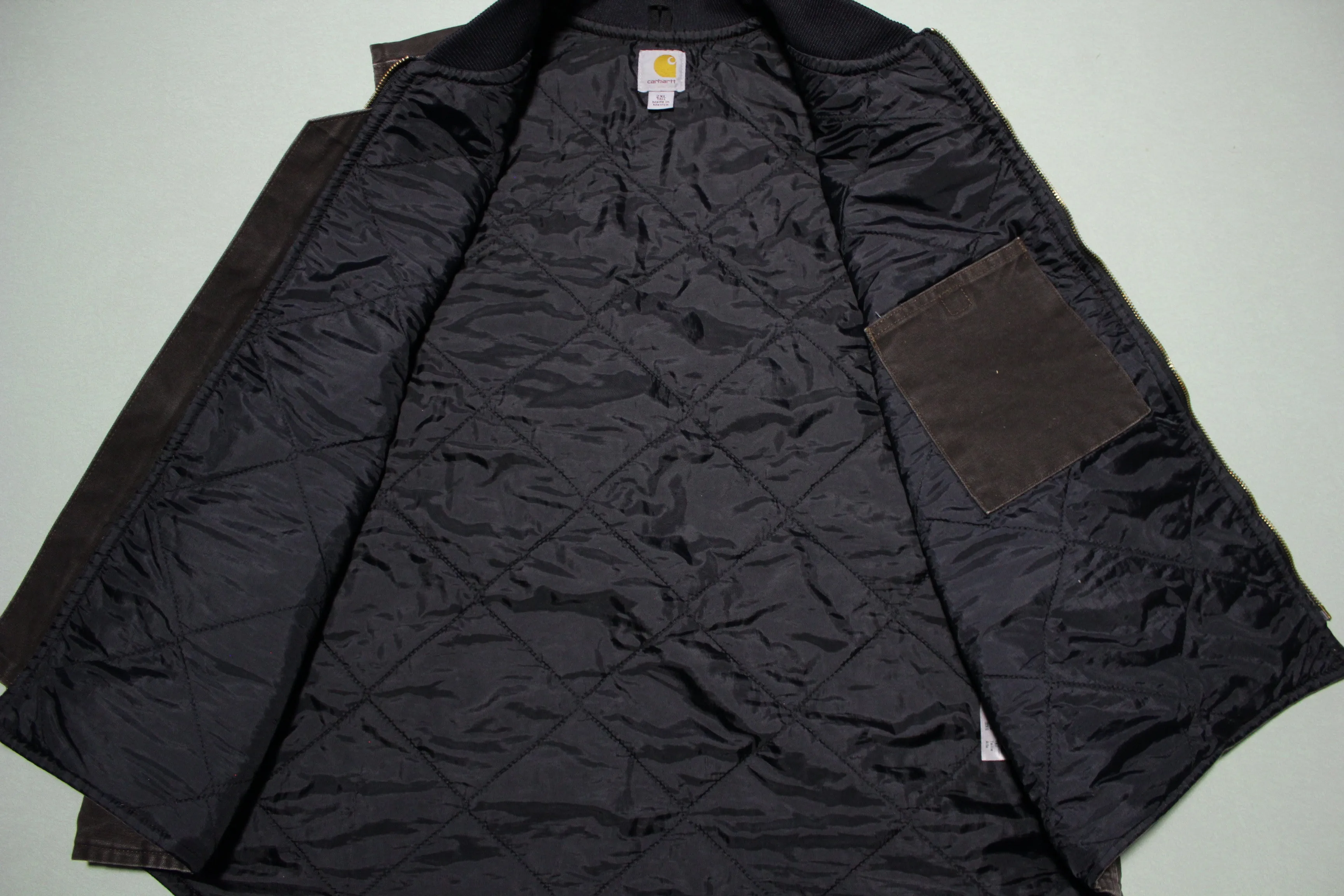 Carhartt V02 DKB Chocolate Dark Brown Quilt Lined Arctic Work Vest Jacket