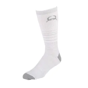 Cinch Jeans Men's White and Gray Crew Socks