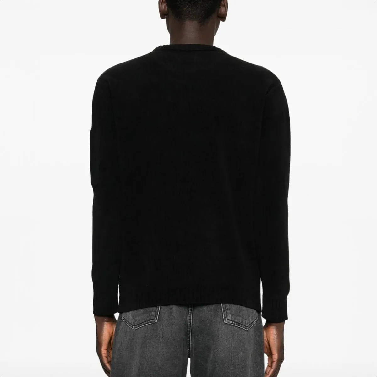 Cotton Chenille Crewneck Knit Gauze Black