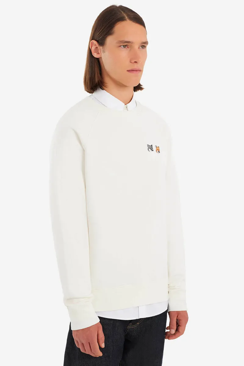 Double Fox Head Patch Classic Sweatshirt Ecru