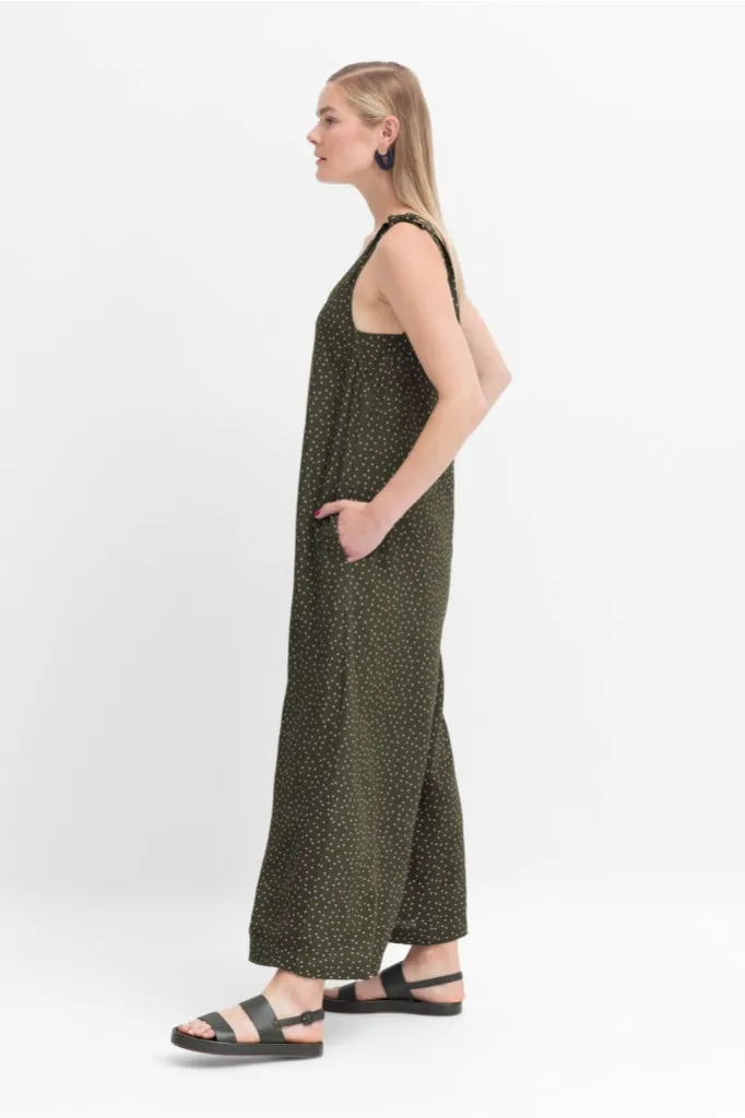 Elk The Label - Jorunn Jumpsuit - Olive/pink Spot Mikro Print