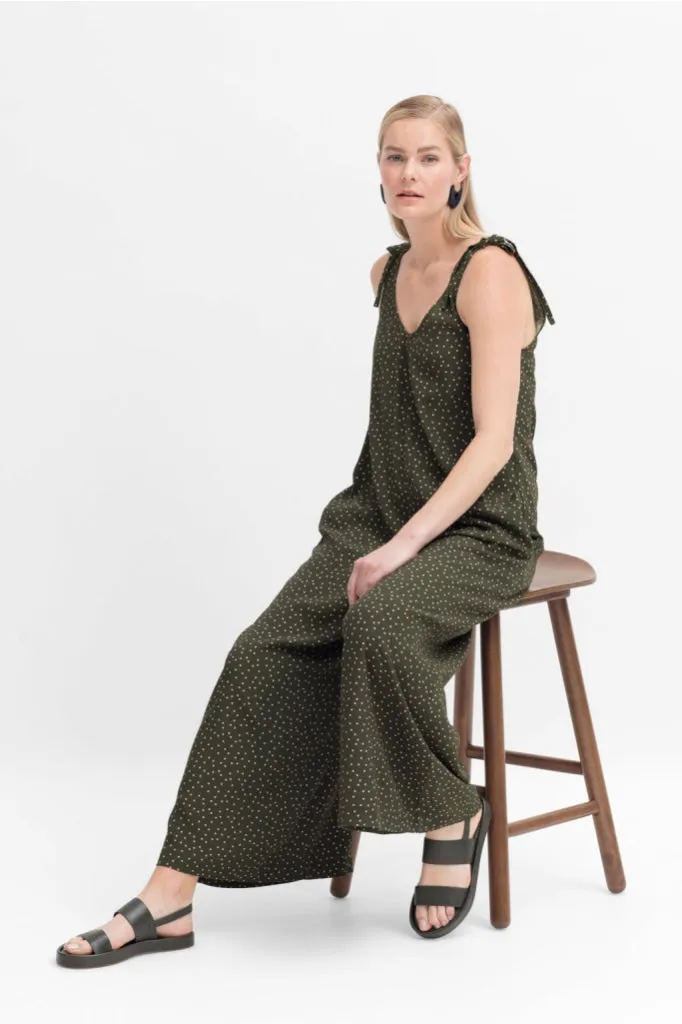 Elk The Label - Jorunn Jumpsuit - Olive/pink Spot Mikro Print