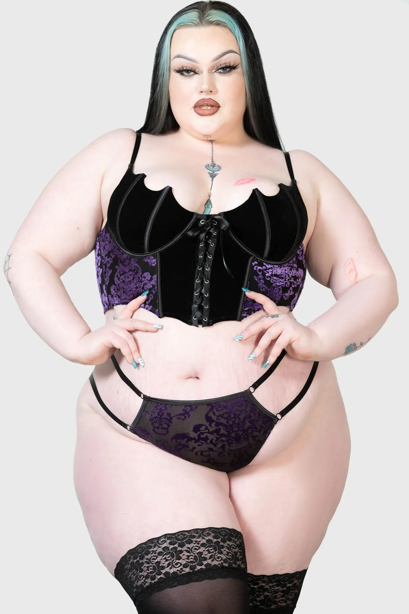 Fang Burnout Velvet Bustier [PLUS]