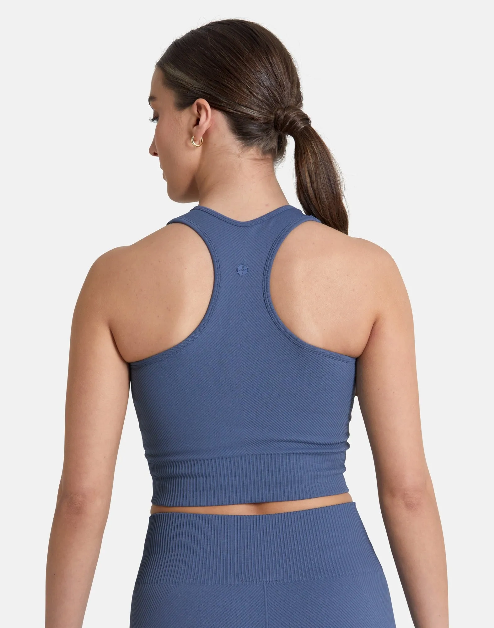 Gym Coffee Essential Knit Long Line Bra - Thunder Blue