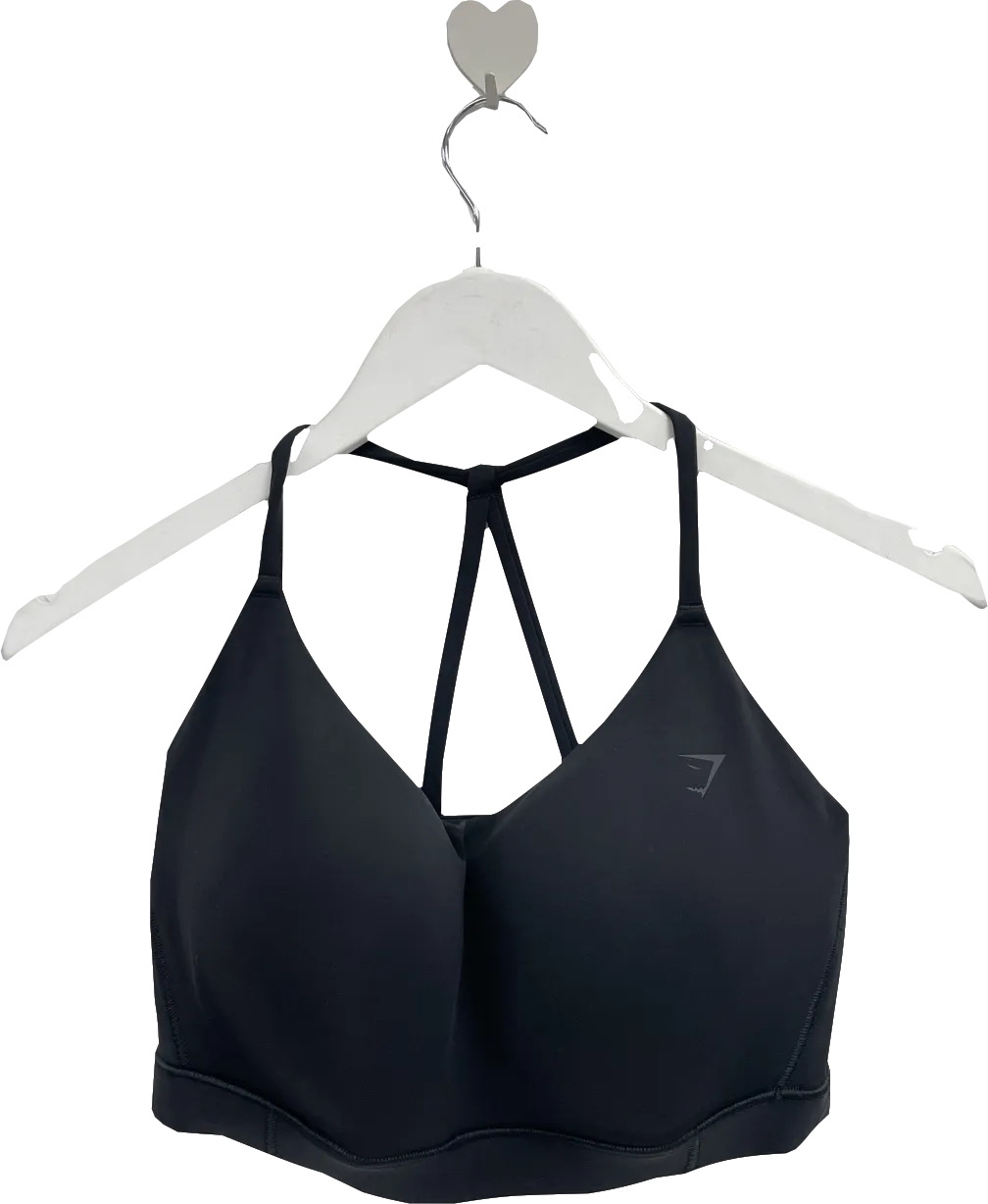 gymshark Black Studio Sports Bra Medium Support UK XL