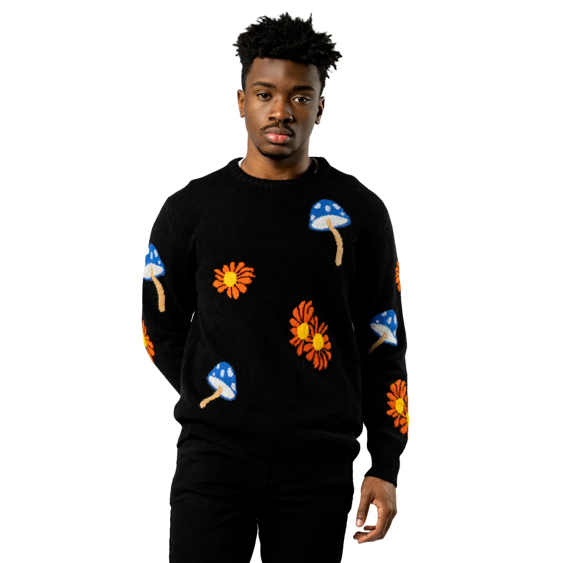 Harden Shrooming Daisy Crew - Black