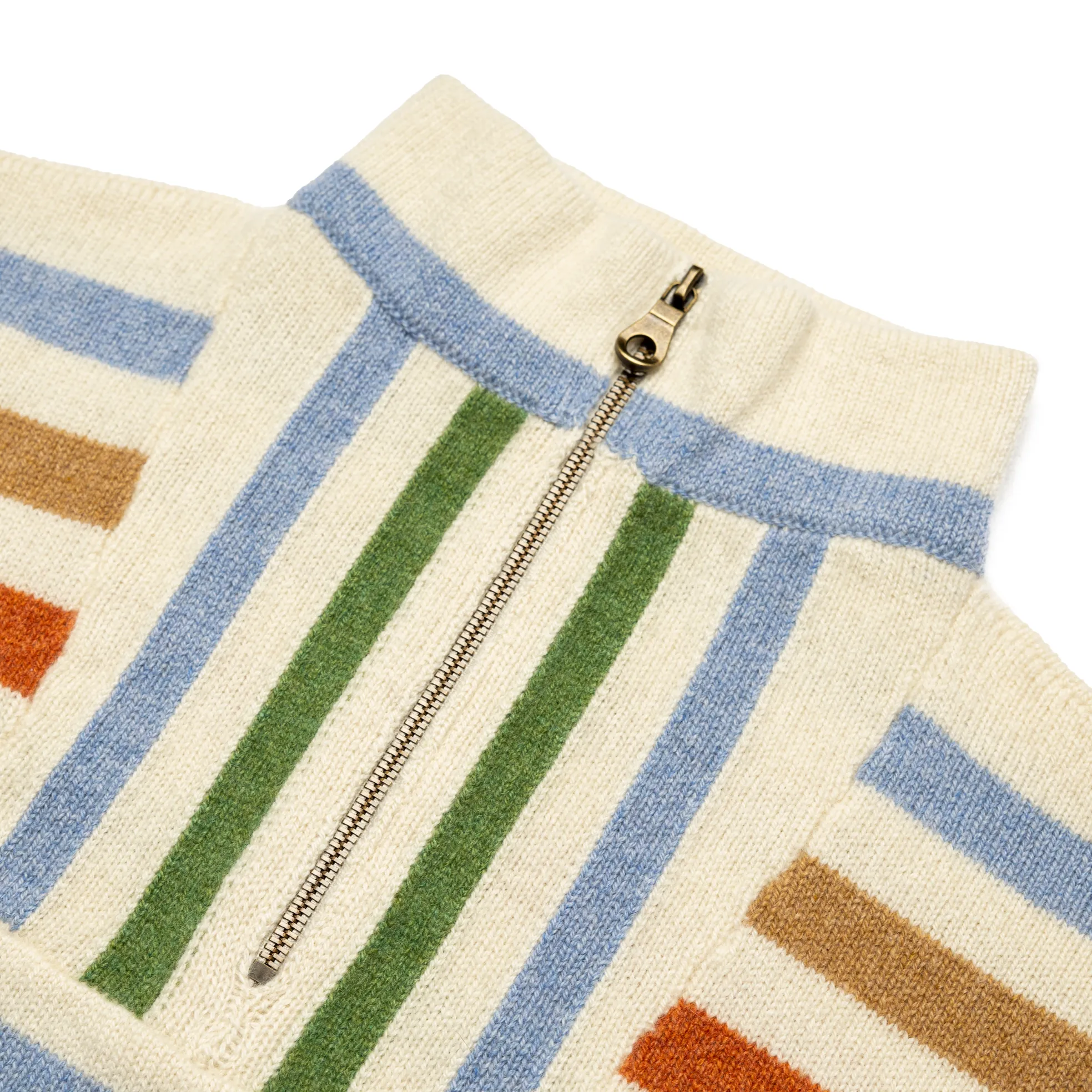 Harden Striped Sweater - Blue/Camel/Green/Orange