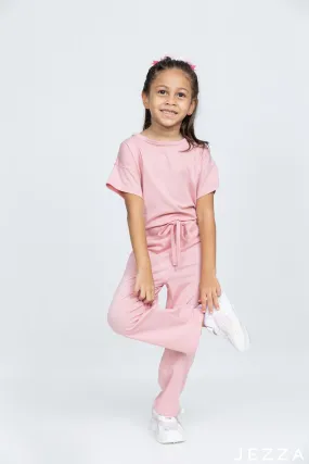 JEZZA Pink Color Kids T-Shirt & Pant Set 44441/44431