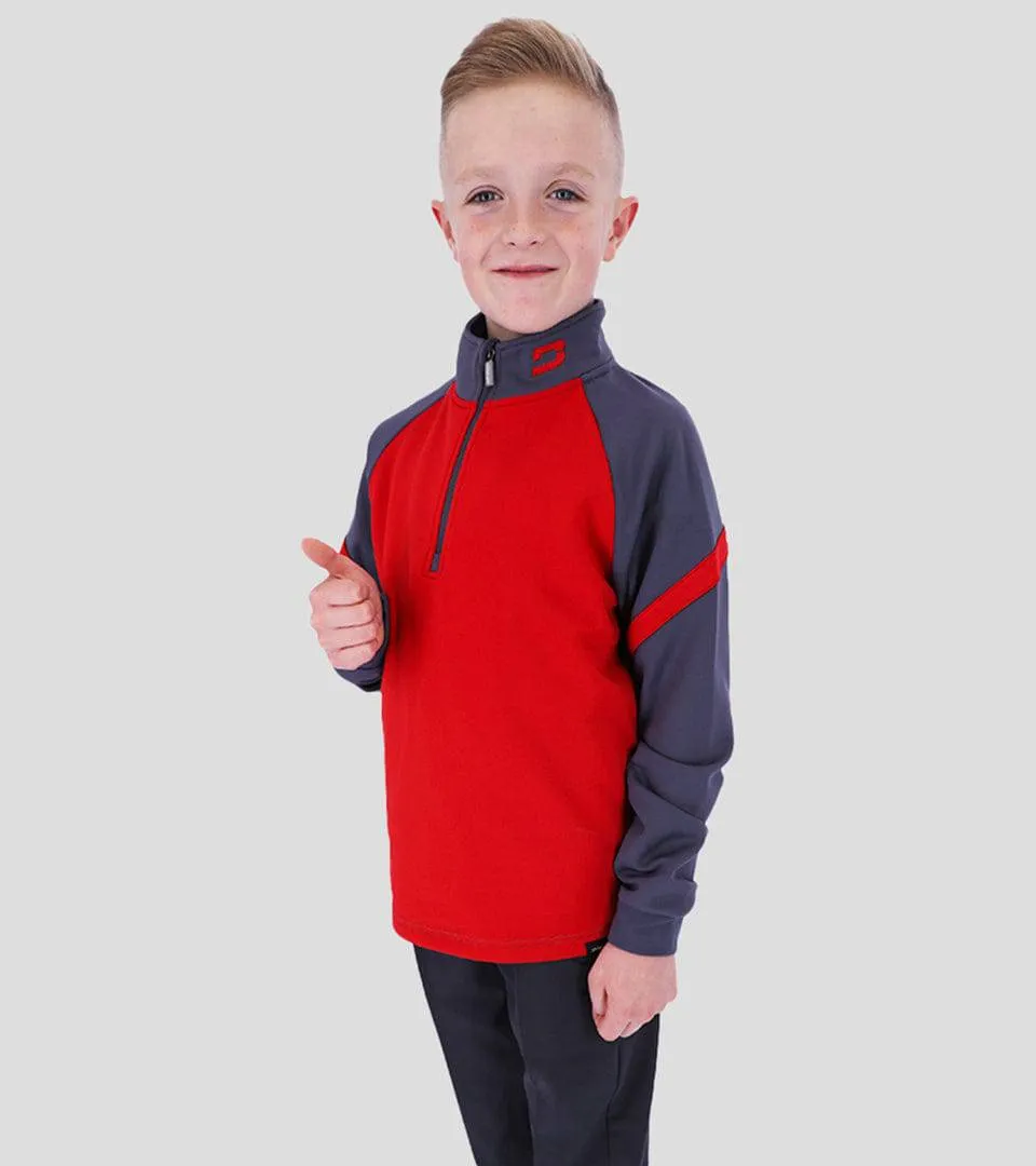 KIDS FLEECE STORM CHARCOAL | RED