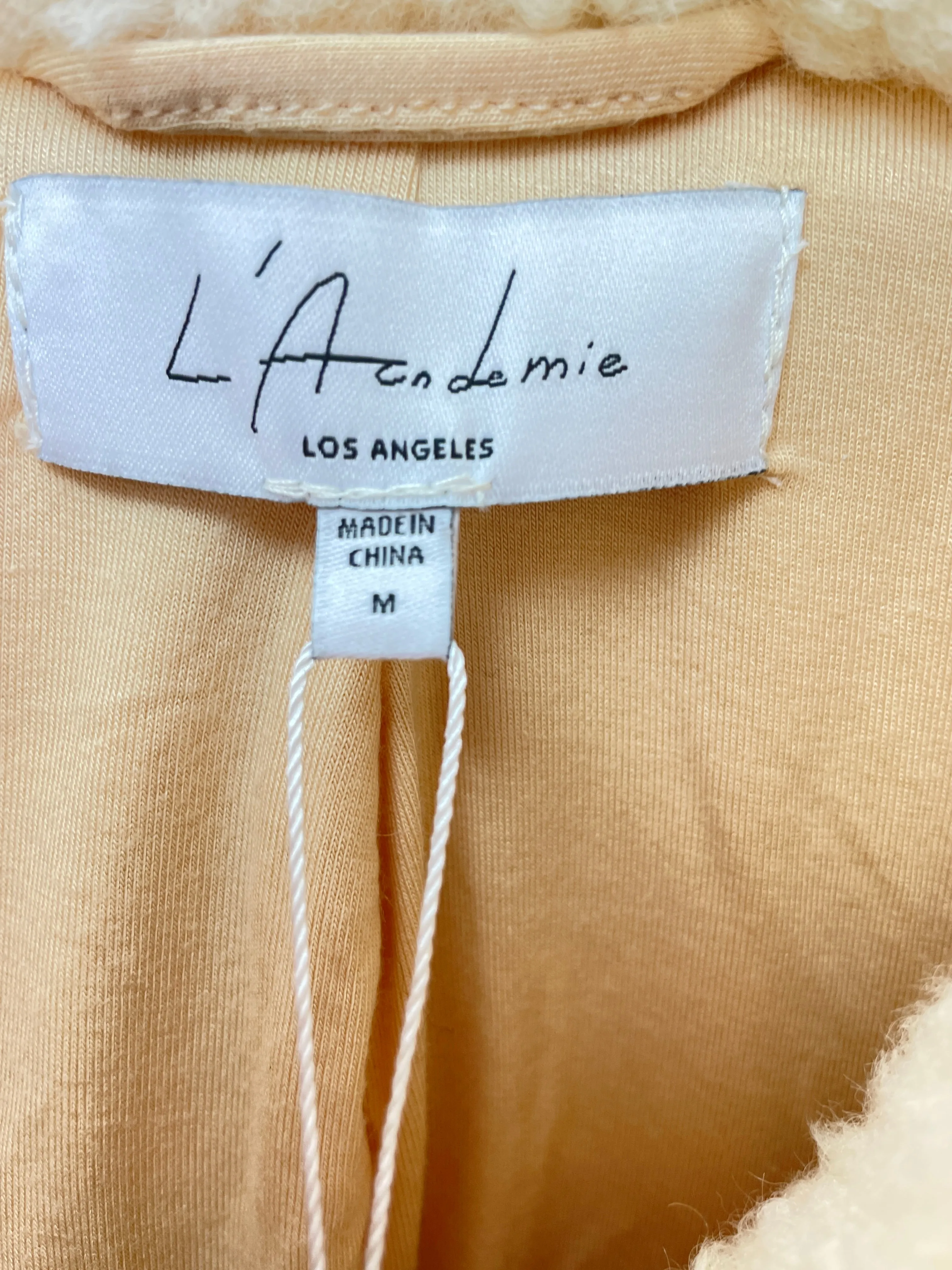 Brand New with Tags: LAcademie Cream Peyton Cropped Sherpa Jacket - UK Size M