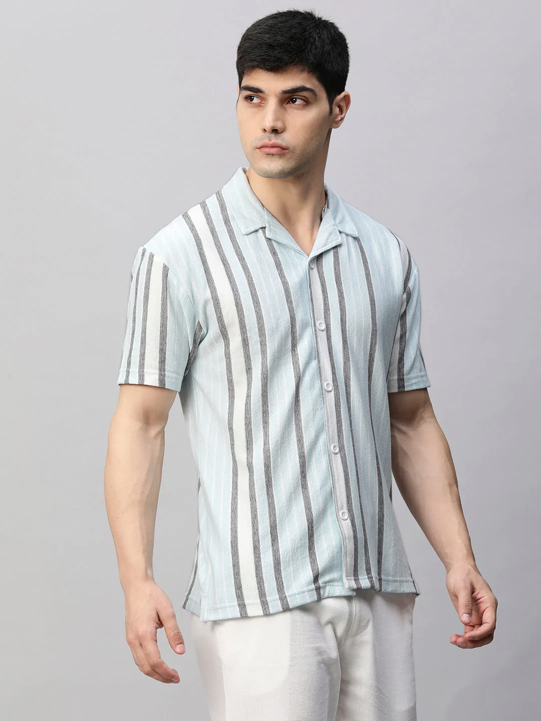 Mens Half Sleeve Resort Shirt - Sky