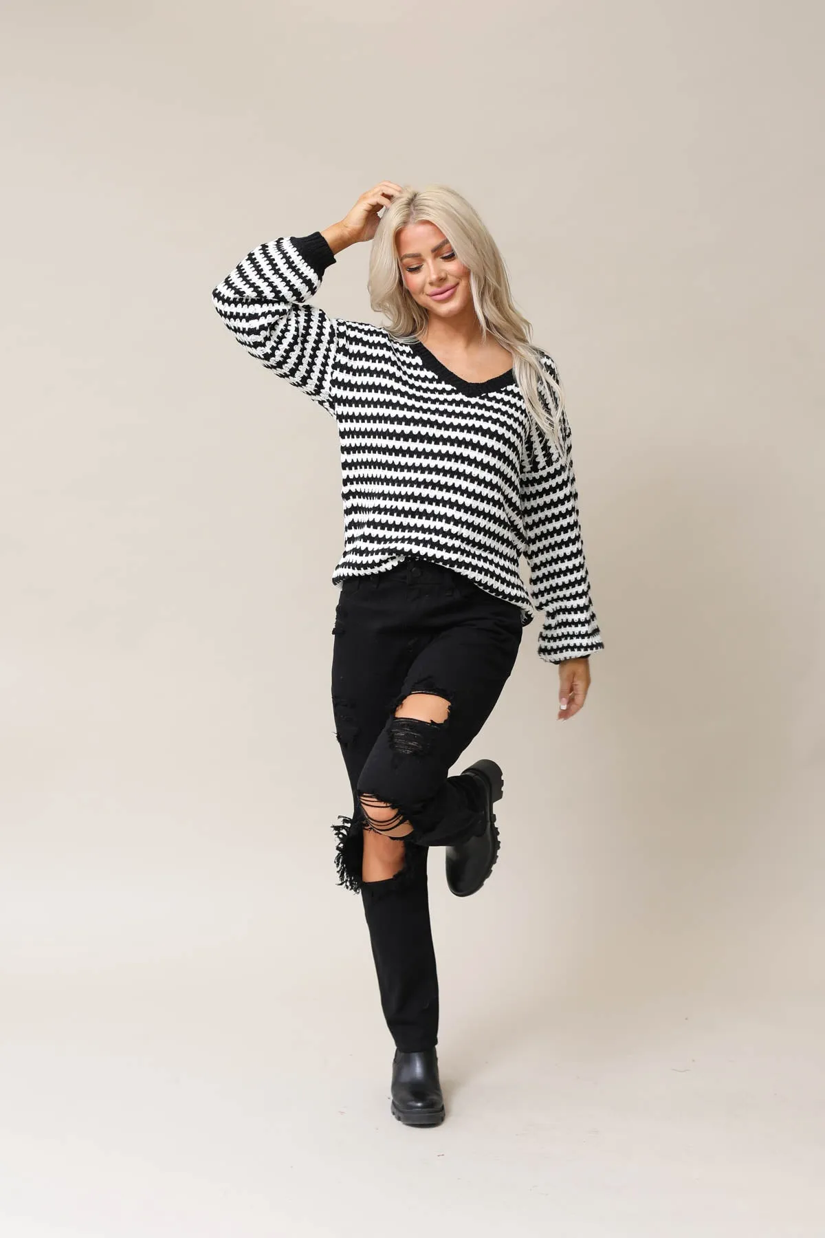 Mikol Stripe Sweater