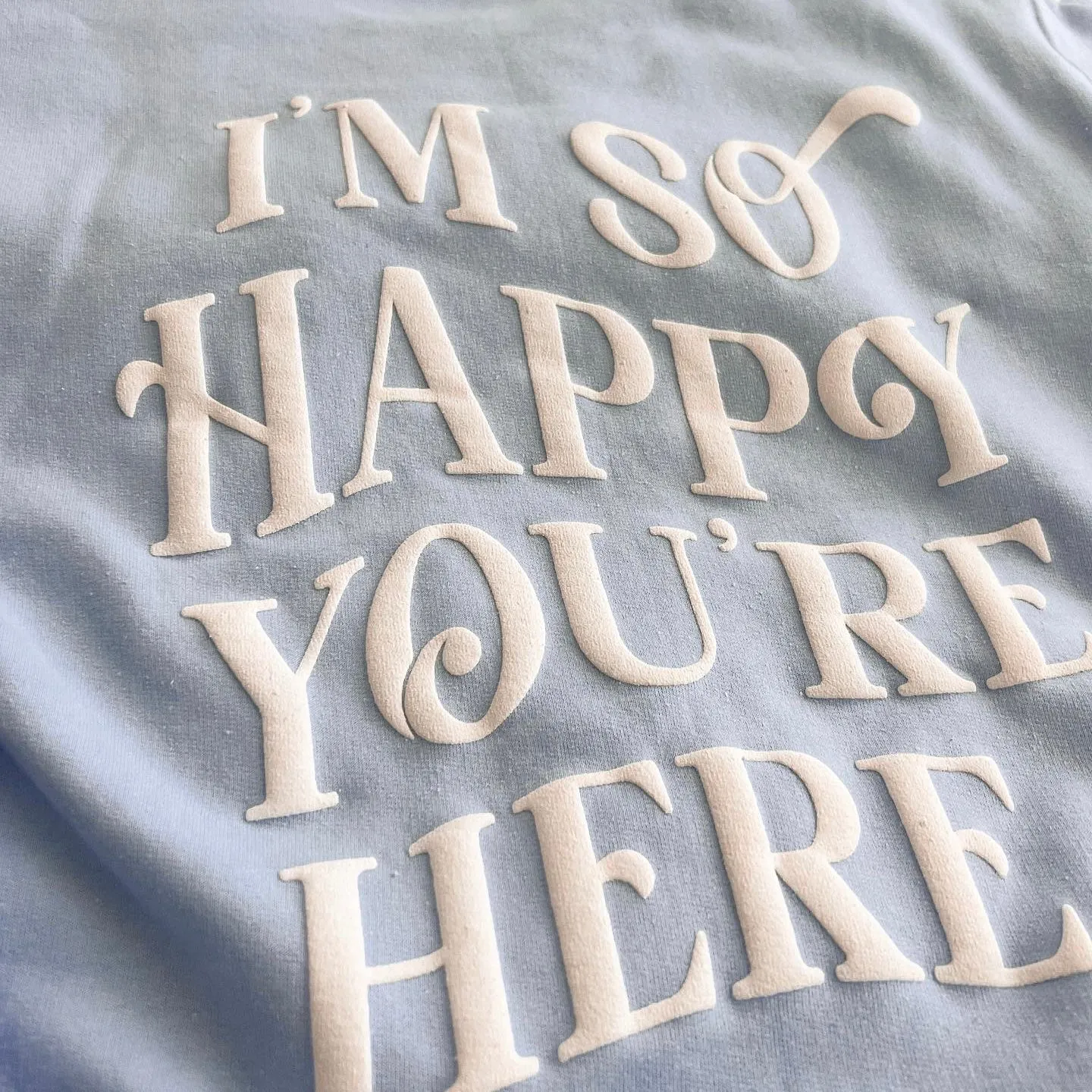 *MISPRINT* Happy You're Here Crewneck - Sky