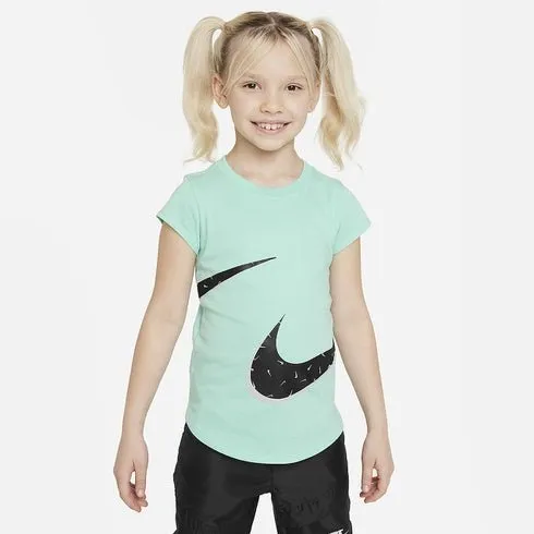 NIKE JUNIOR SWOOSH-FETTI TEAL TEE