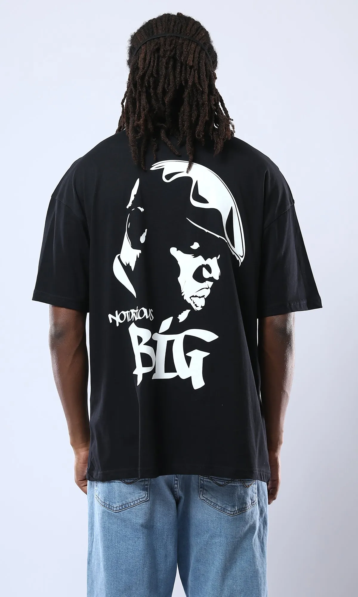 O178391 Notorious Big Elbow-Sleeves Slip On Black Tee