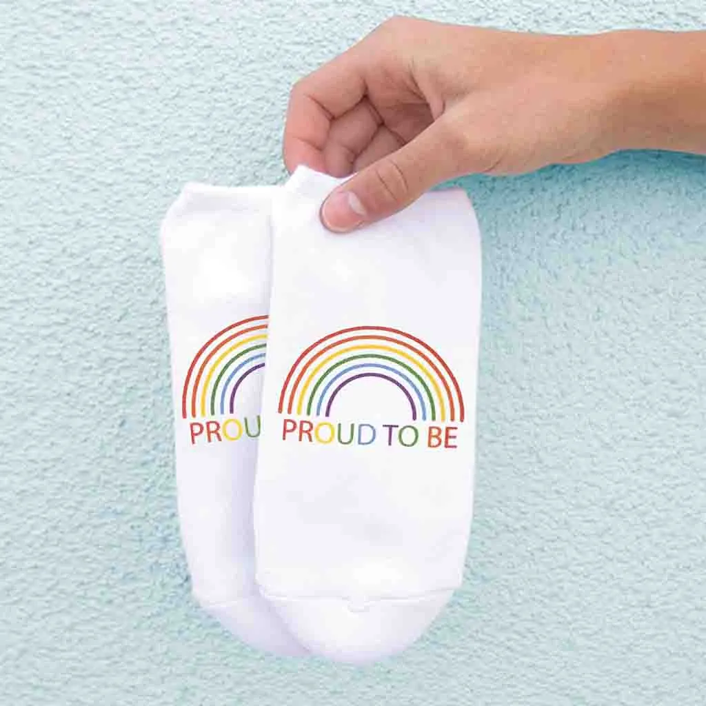 Proud to Be Rainbow Pride No Show Socks