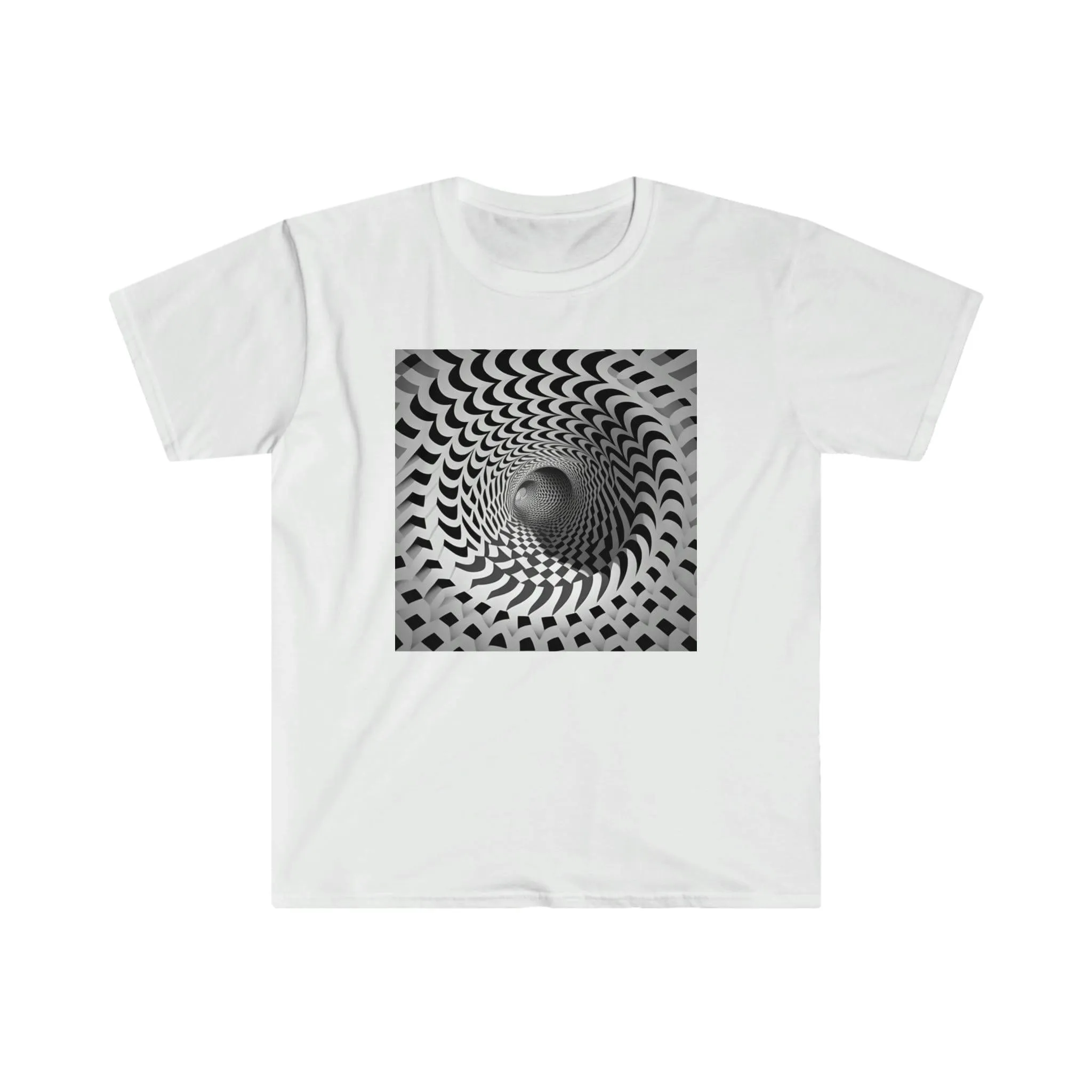 Psychedelic Ai Art Men's and Women's Unisex Soft Style T-Shirt for Festival and Street Wear Tunnel v2.0