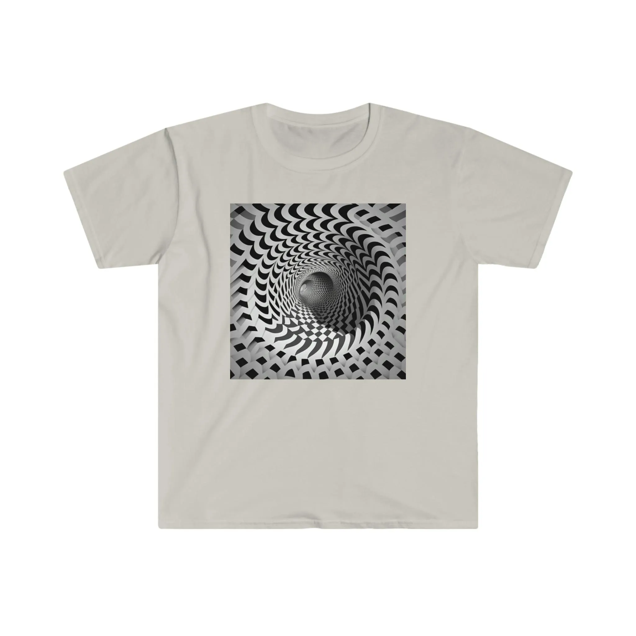 Psychedelic Ai Art Men's and Women's Unisex Soft Style T-Shirt for Festival and Street Wear Tunnel v2.0