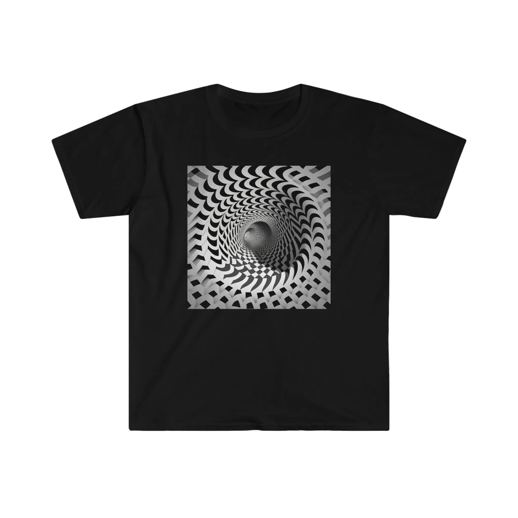 Psychedelic Ai Art Men's and Women's Unisex Soft Style T-Shirt for Festival and Street Wear Tunnel v2.0