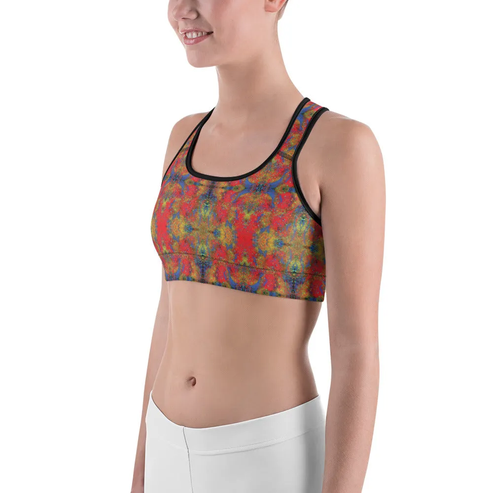 Rainbow Galaxy Sports Bra for women, Workout Bra, Athletic Bras, Moisture-wicking fabric